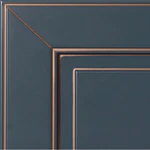 Cucina Stosa Finiture laccato liscio poro chiuso blu nettuno filo bronzo