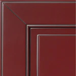 Cucina Stosa Finiture laccato liscio poro chiuso rosso ossido filo bronzo